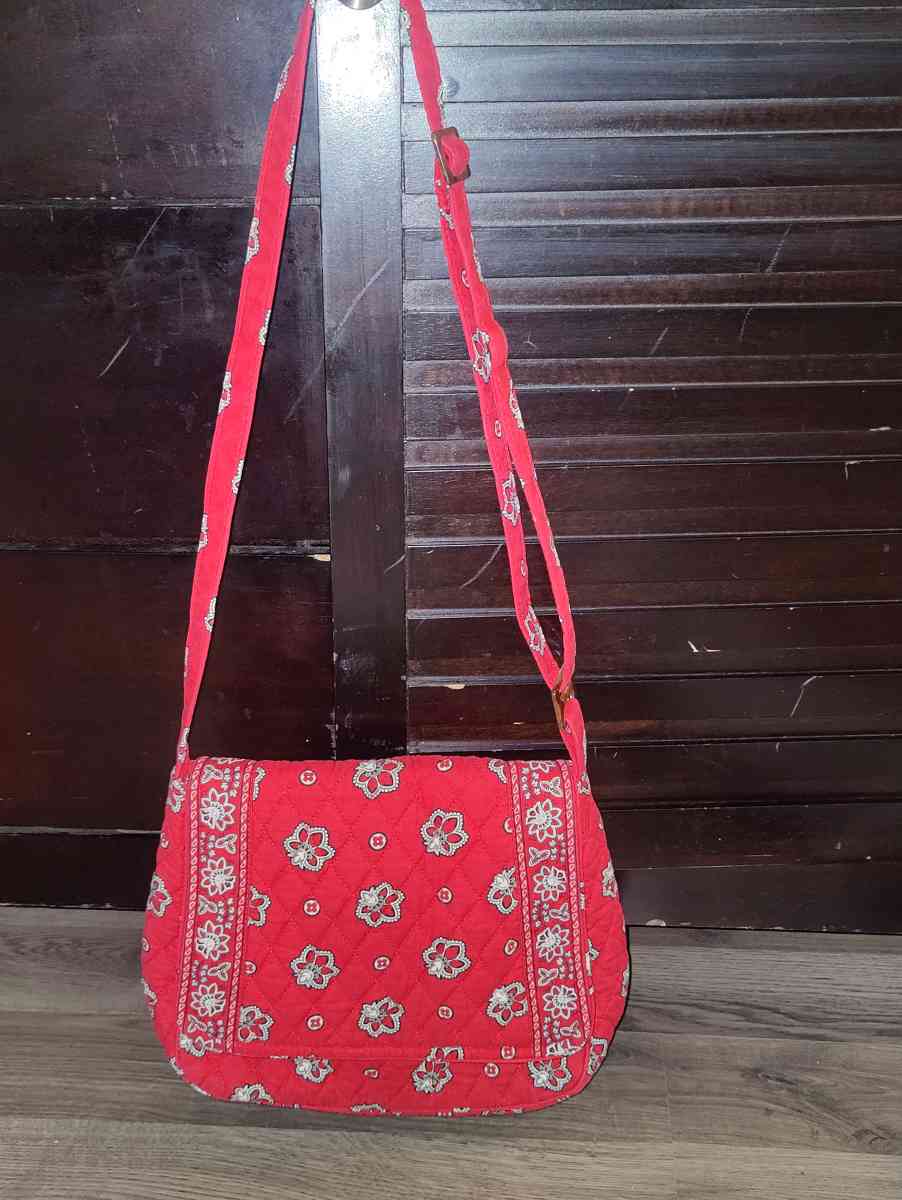 Vera Bradley Red Paisley Bandana Crossbody Bag