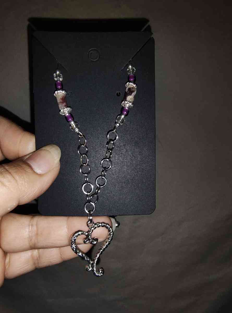 Heart anklet with glass beads