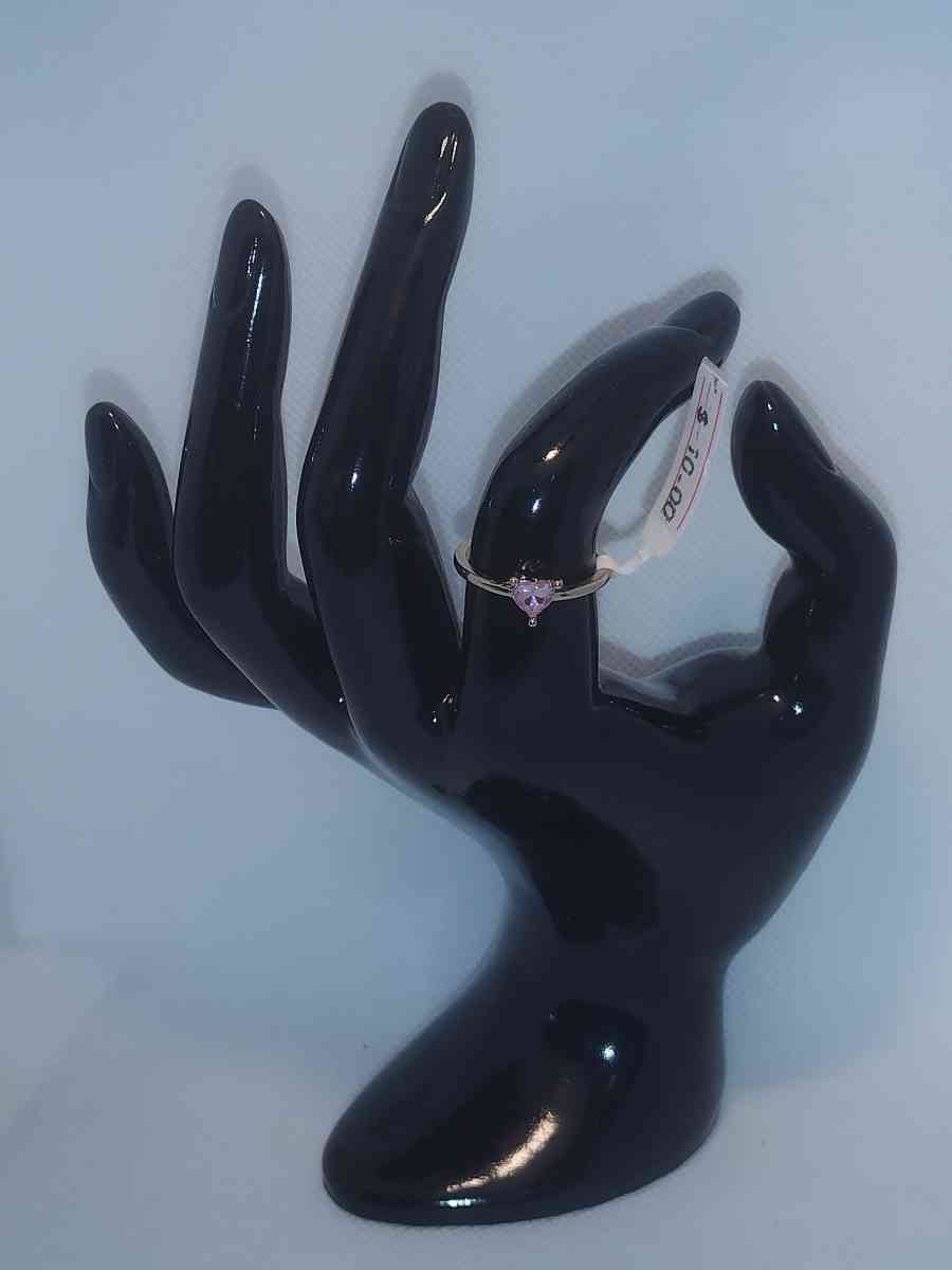 Pink Heart Stone Chic Rhinestone Ring