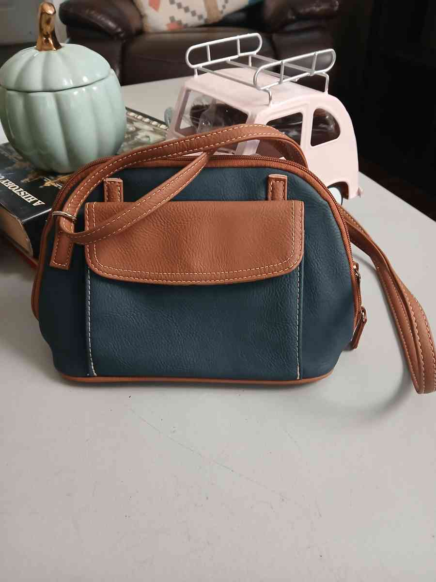 Blue and Brown handbag crossbody