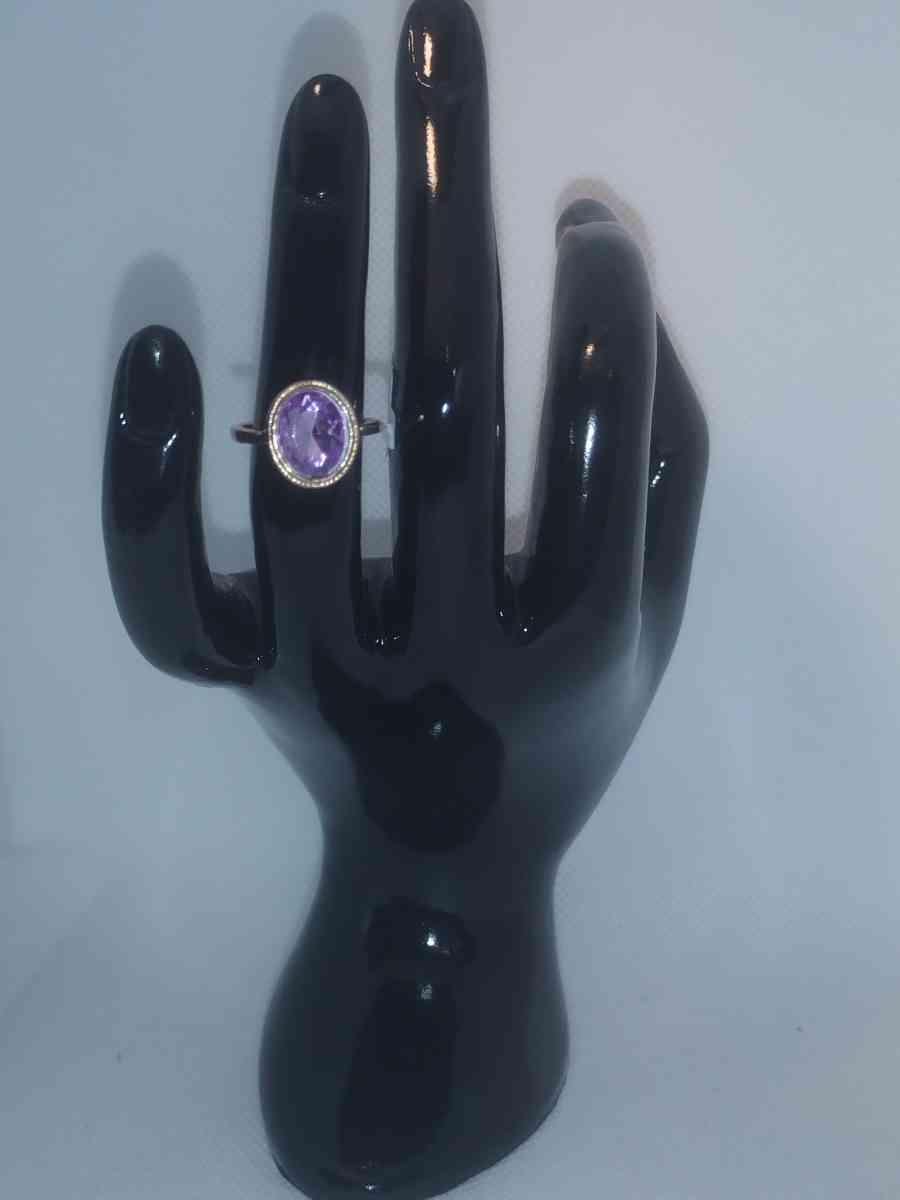 Purple Circle chic Rhinestone Ring