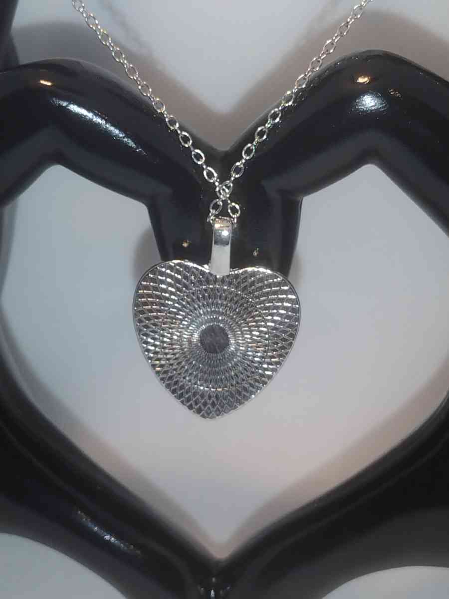 Blue Rose Heart Necklace