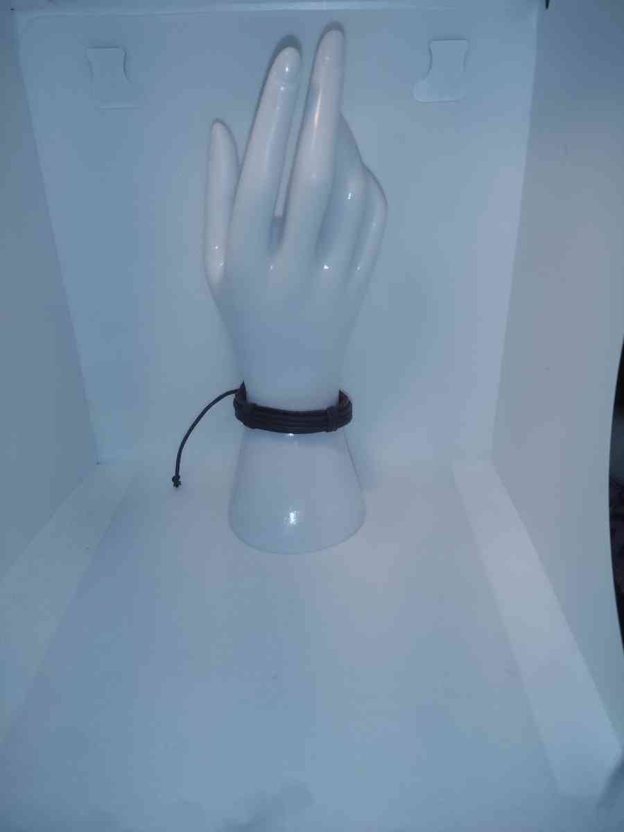 Faux Leather Bracelet 3 Cord Brown