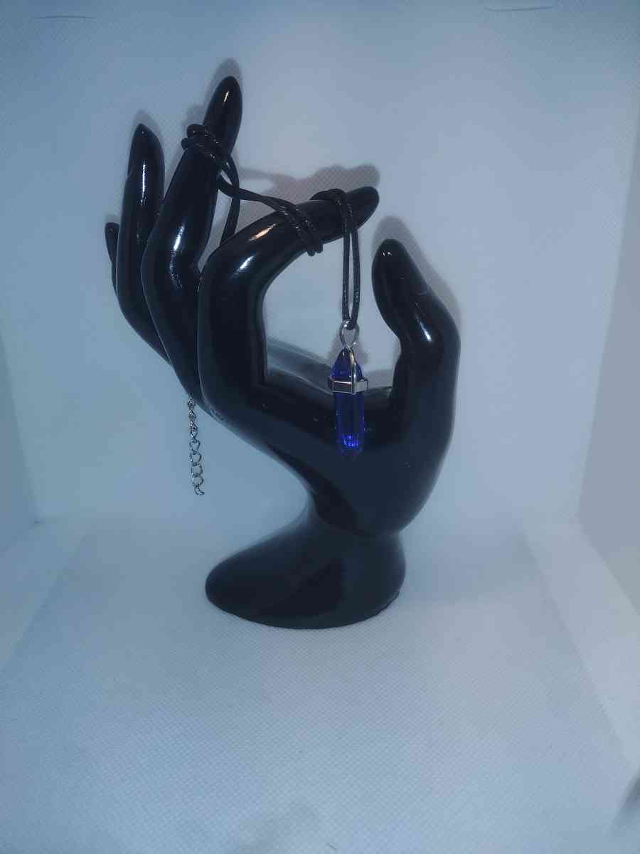 Sapphire Blue Glass Pendant Necklace