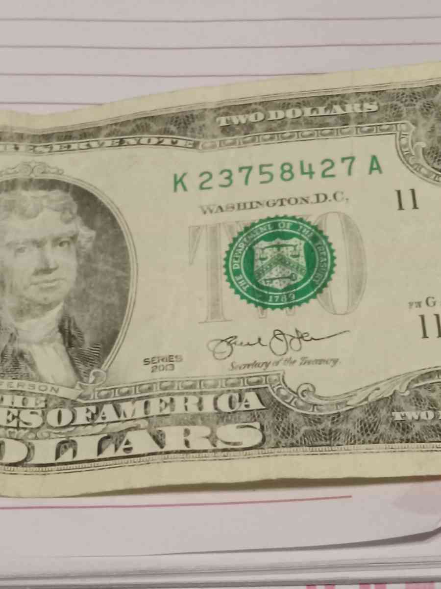 2 dollar bill