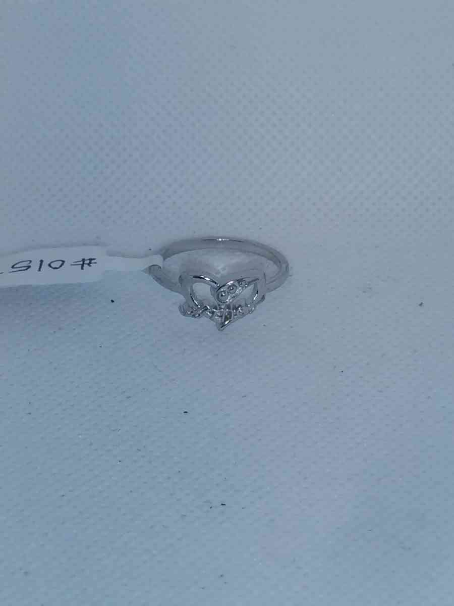 Silver Open Heart Shaped Ring GA
