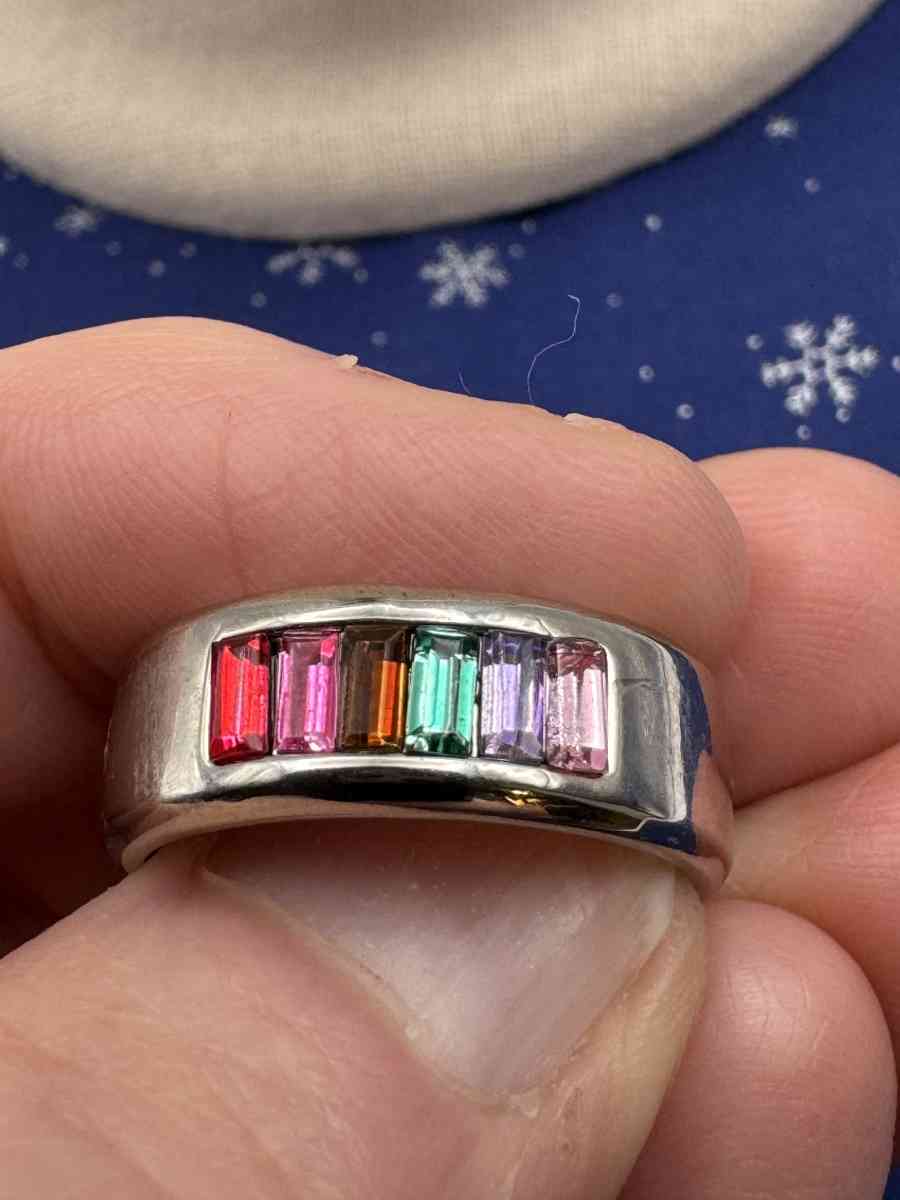2016 New Stainless Steel  Silver Band Shiny Rhinestones  Rin