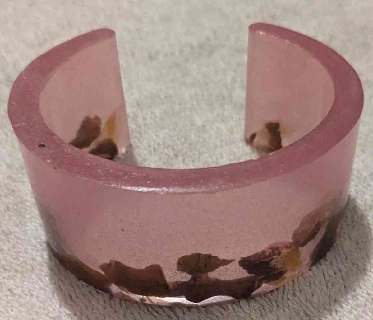 Pink Petrified Wood Cuff Bracelet