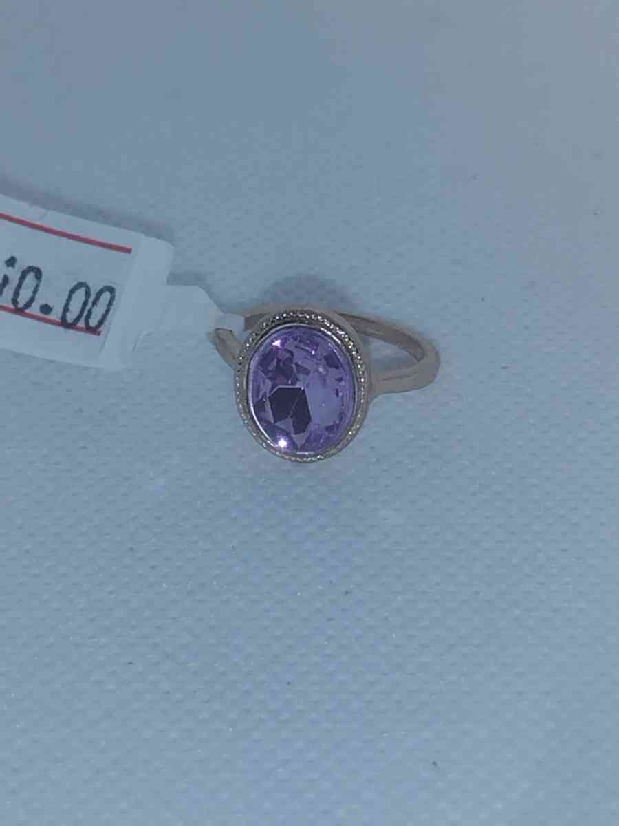 Purple Circle chic Rhinestone Ring