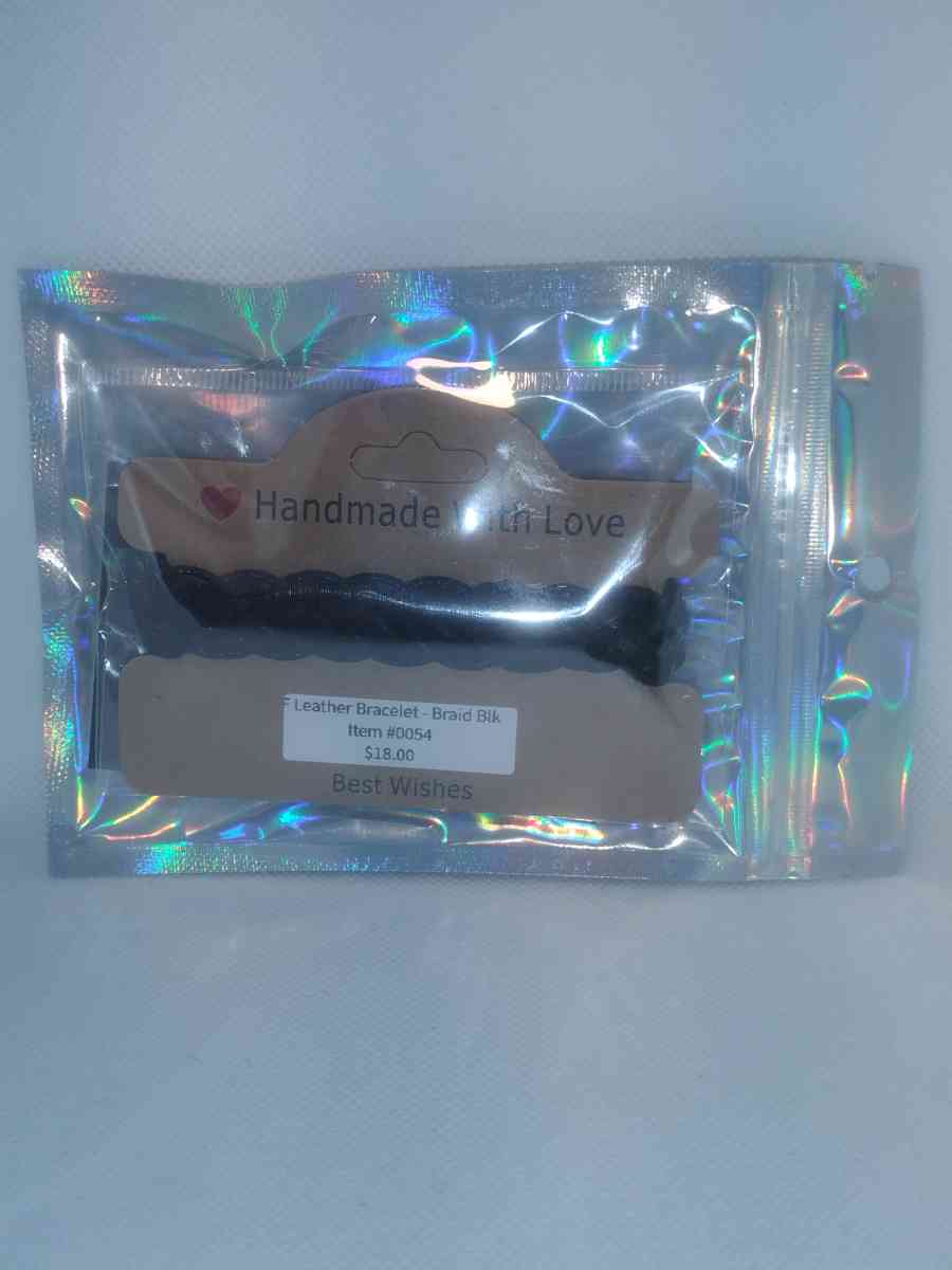 Faux Leather Bracelet braided black