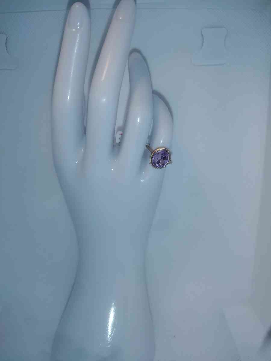 Purple Circle chic Rhinestone Ring