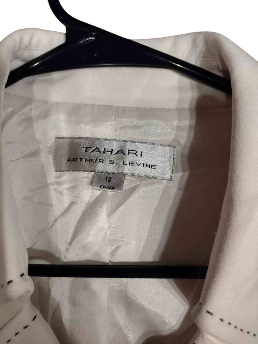 white tahari suit jacket