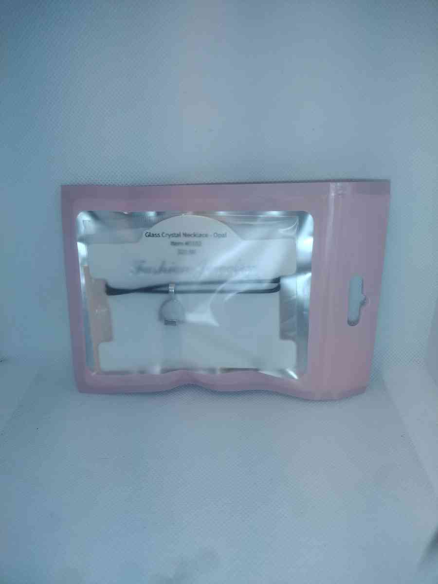 White Glass Pendant Necklace