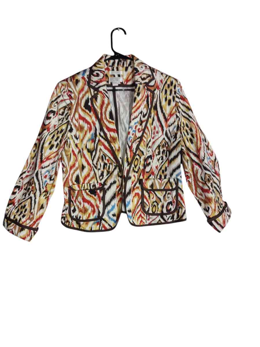 vintage Christopher and Banks extremely colorful suit jacket