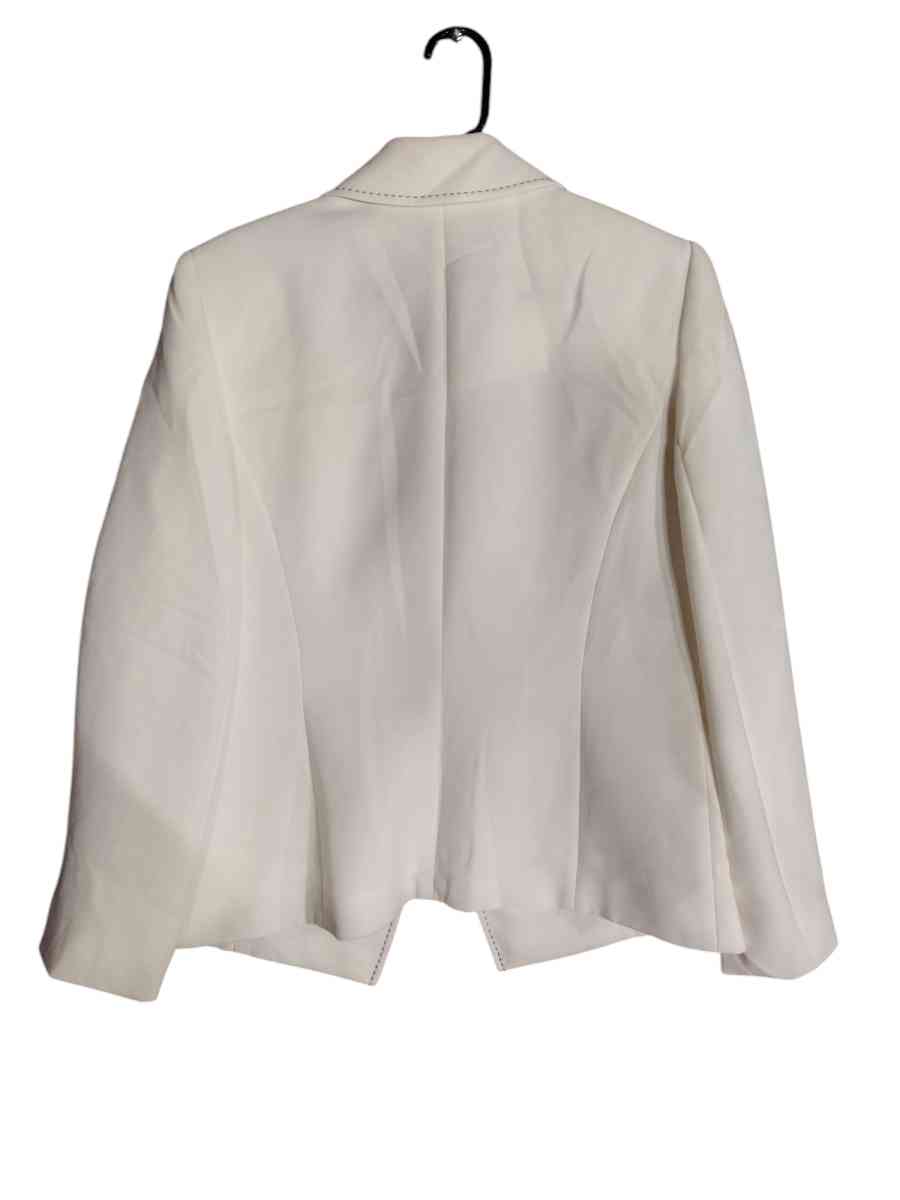 white tahari suit jacket