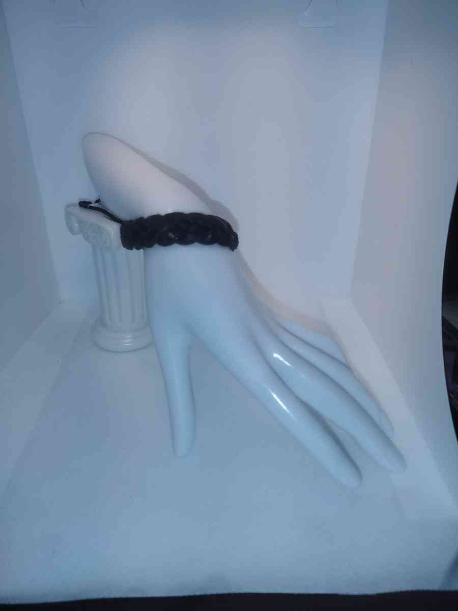 Faux Leather Bracelet braided black