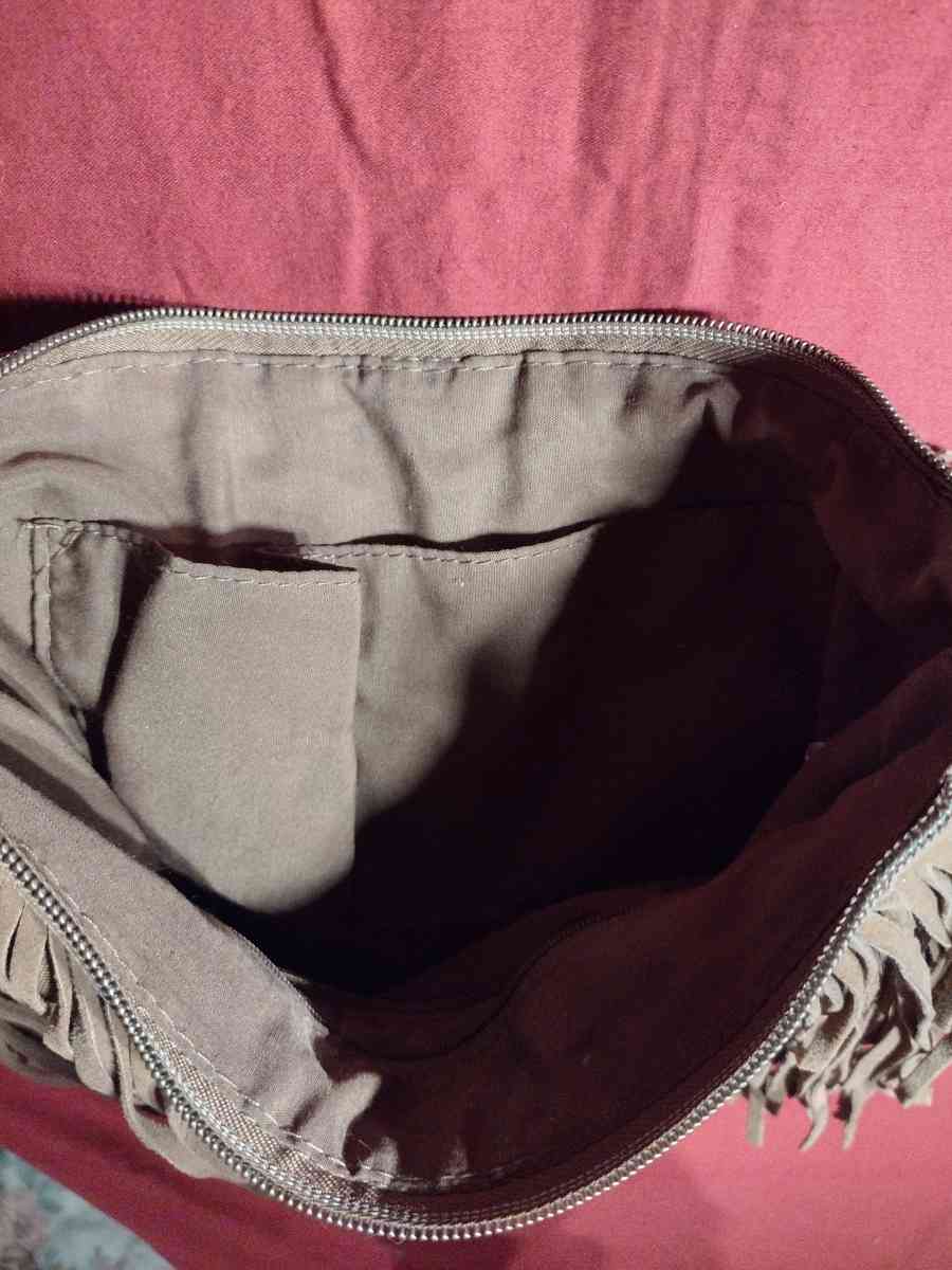 leather tassel purse