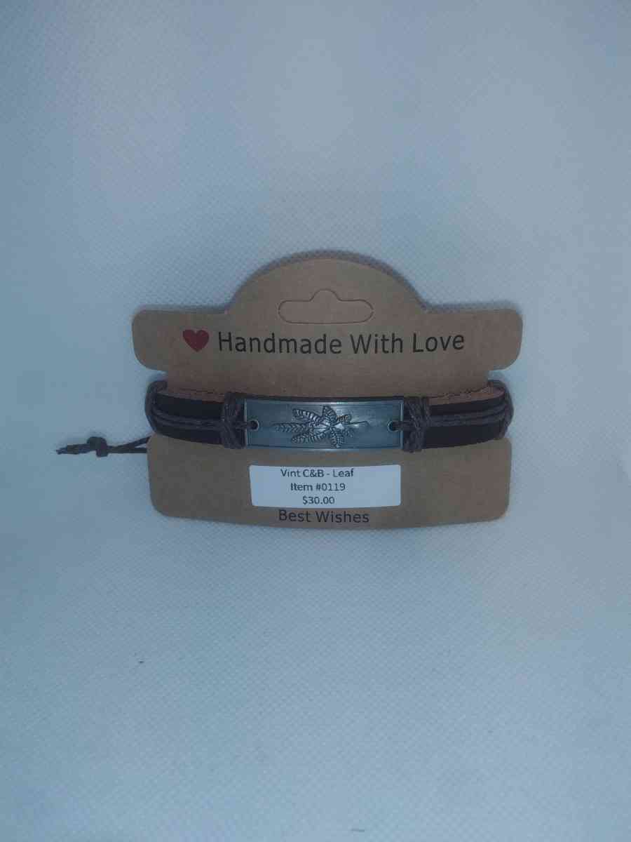 Brown Leaf Leather Bracelet VCB