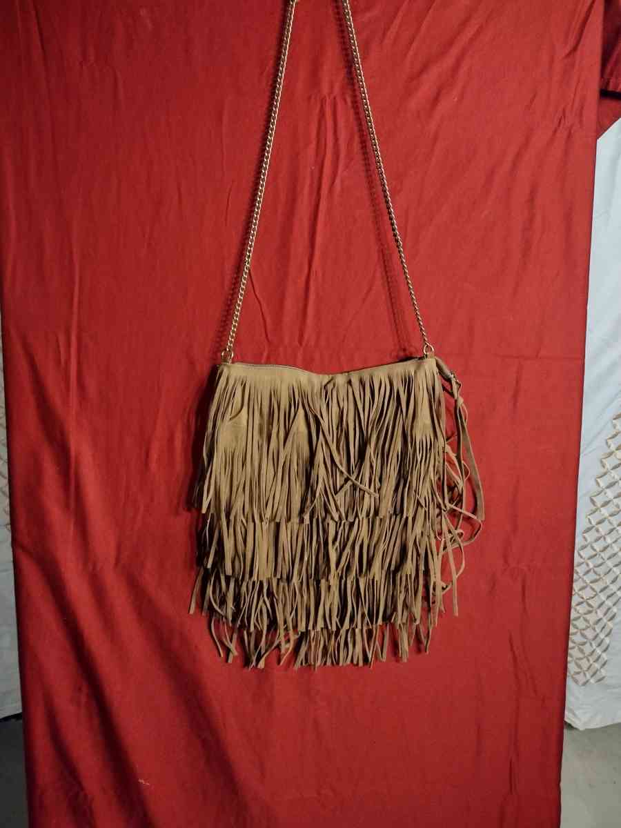 leather tassel purse