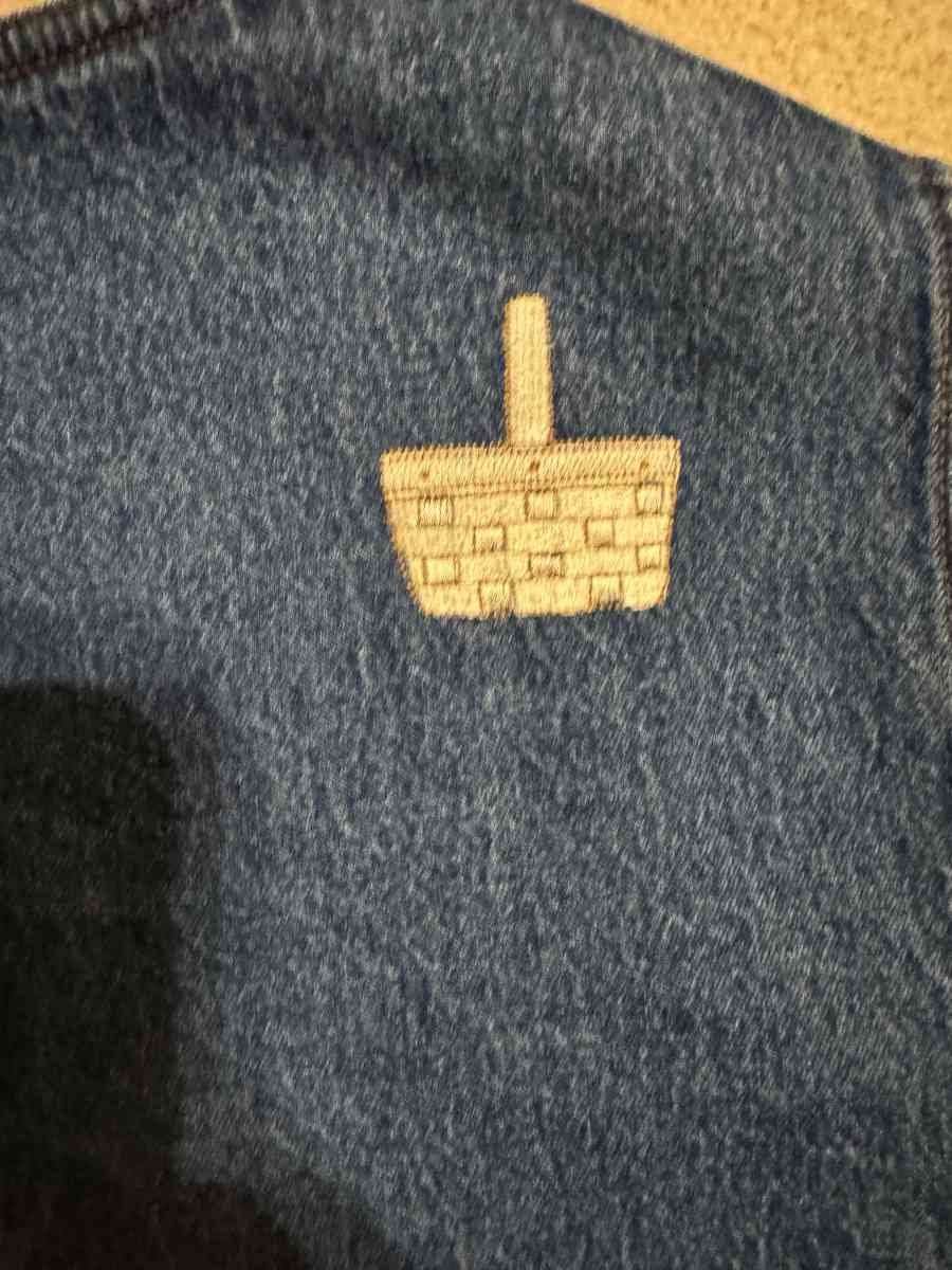 1046 New Womens Basket Decal Embroidered Denim Vest Blue Siz