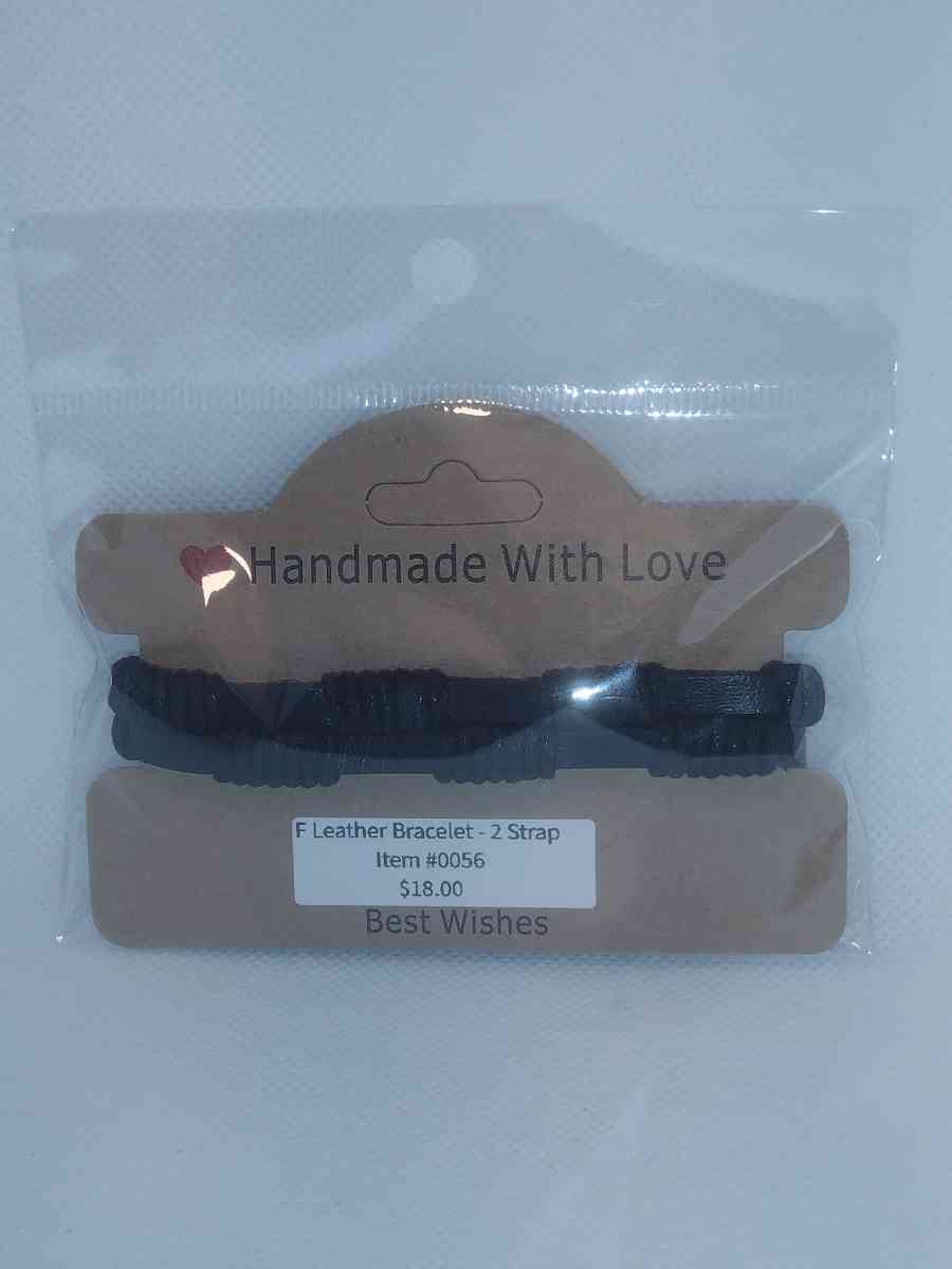 Faux Leather Bracelet 2 strap black