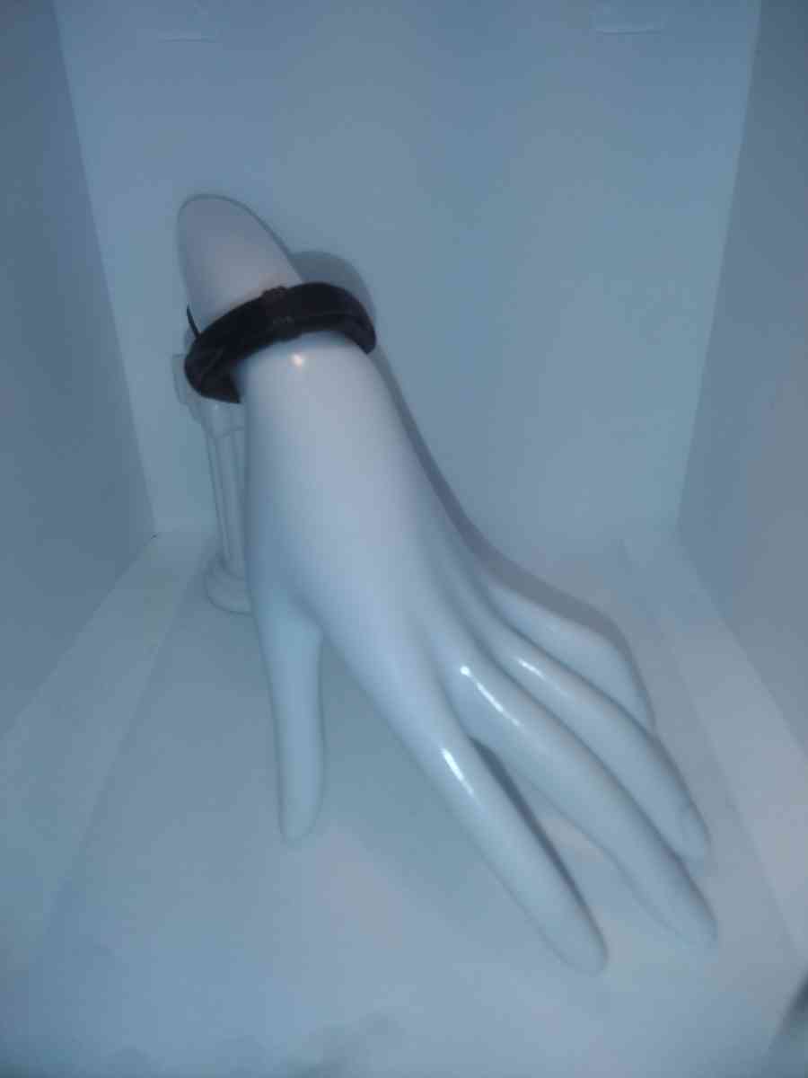 Faux Leather Bracelet criss cross brown