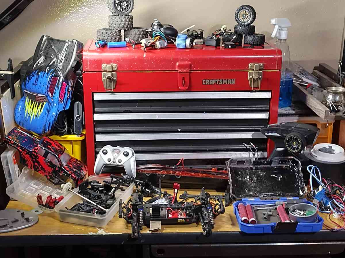 RC cartrucktwo boatsand a mini dronelots of extras like serv