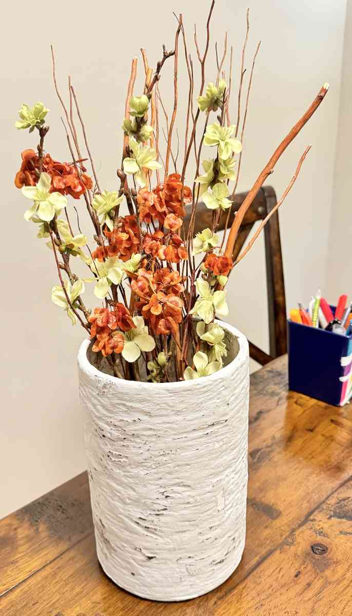 Cylindrical Textured Decorative Vase