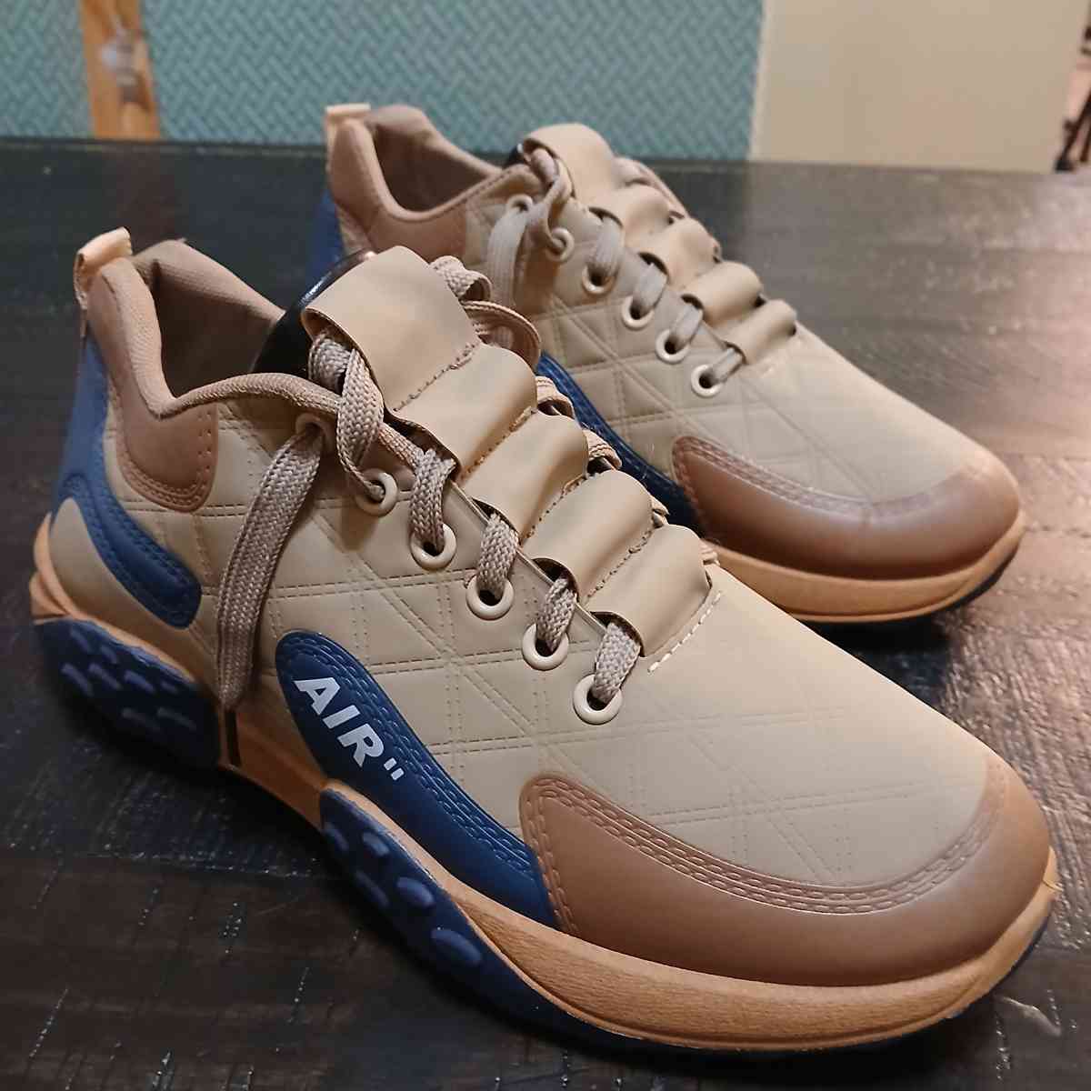 Air tan and blue unisex sneakers