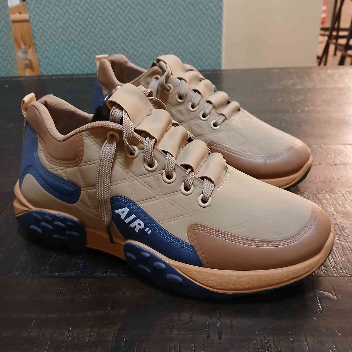 Air tan and blue unisex sneakers