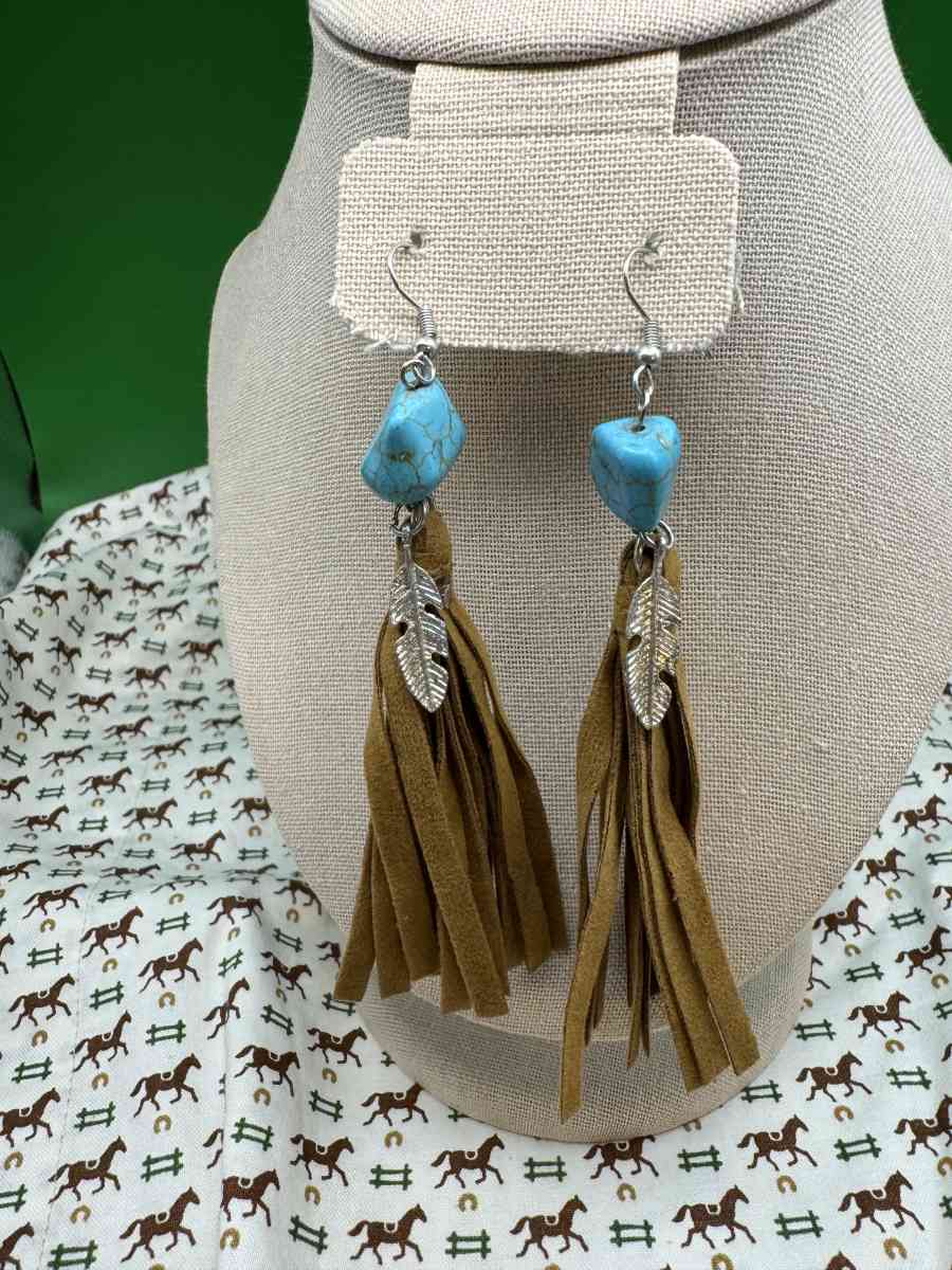 3002COI Myra Bag Musafir  Earrings Fringe Leather Tassel Ear