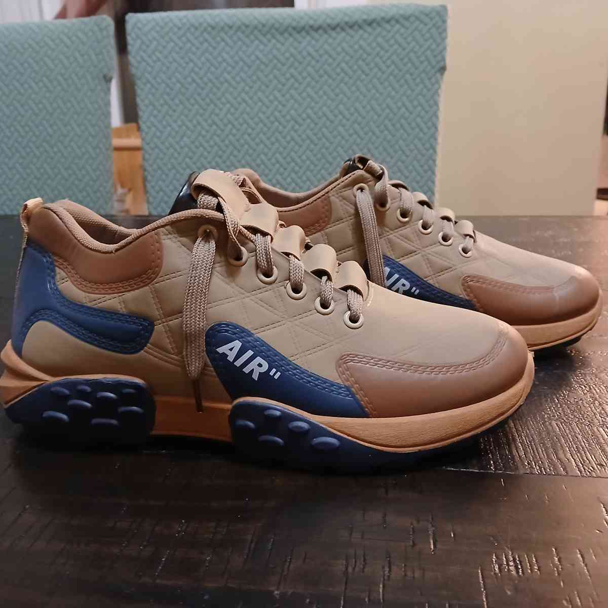 Air tan and blue unisex sneakers