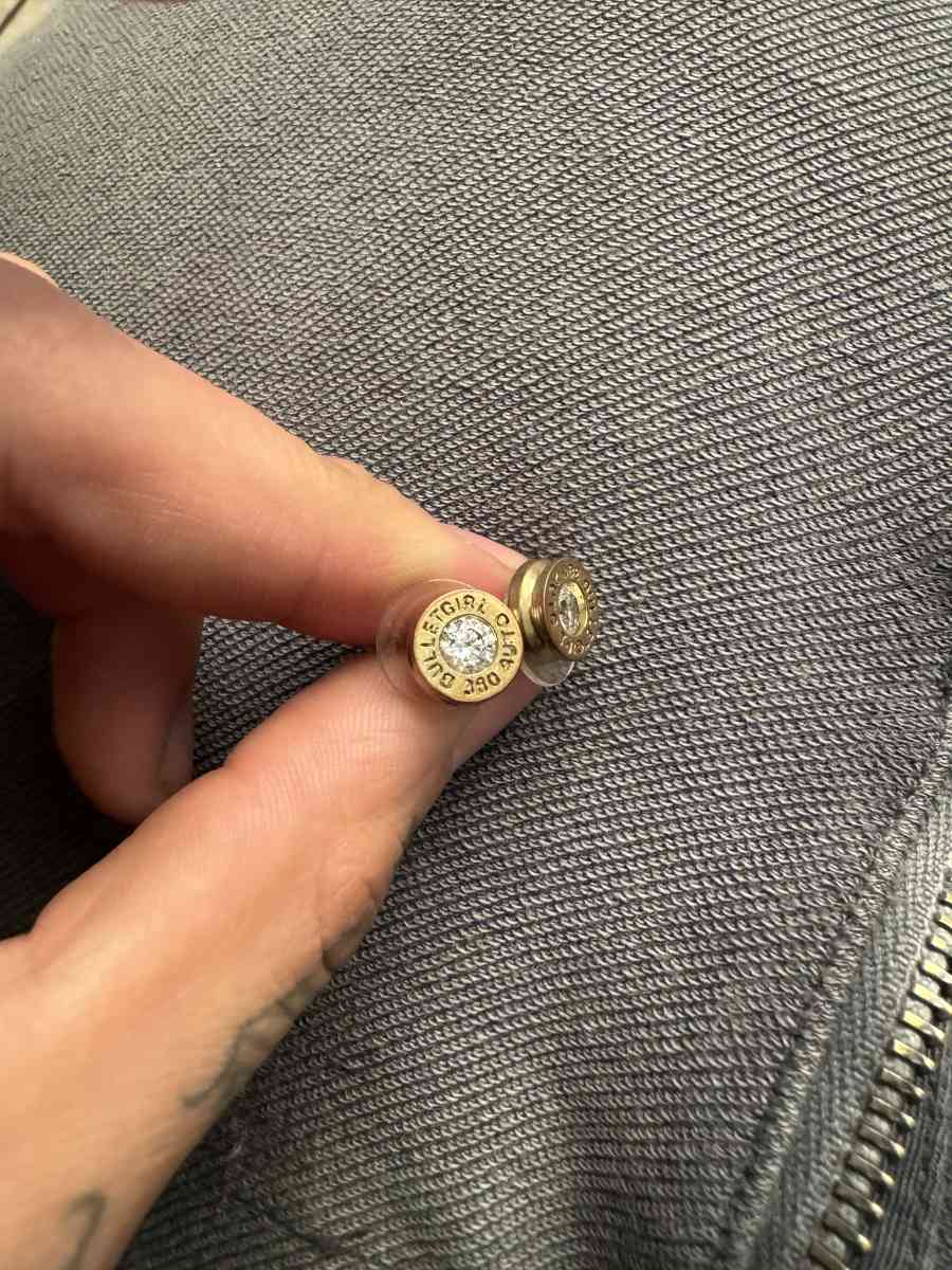 Bullet diamond earrings