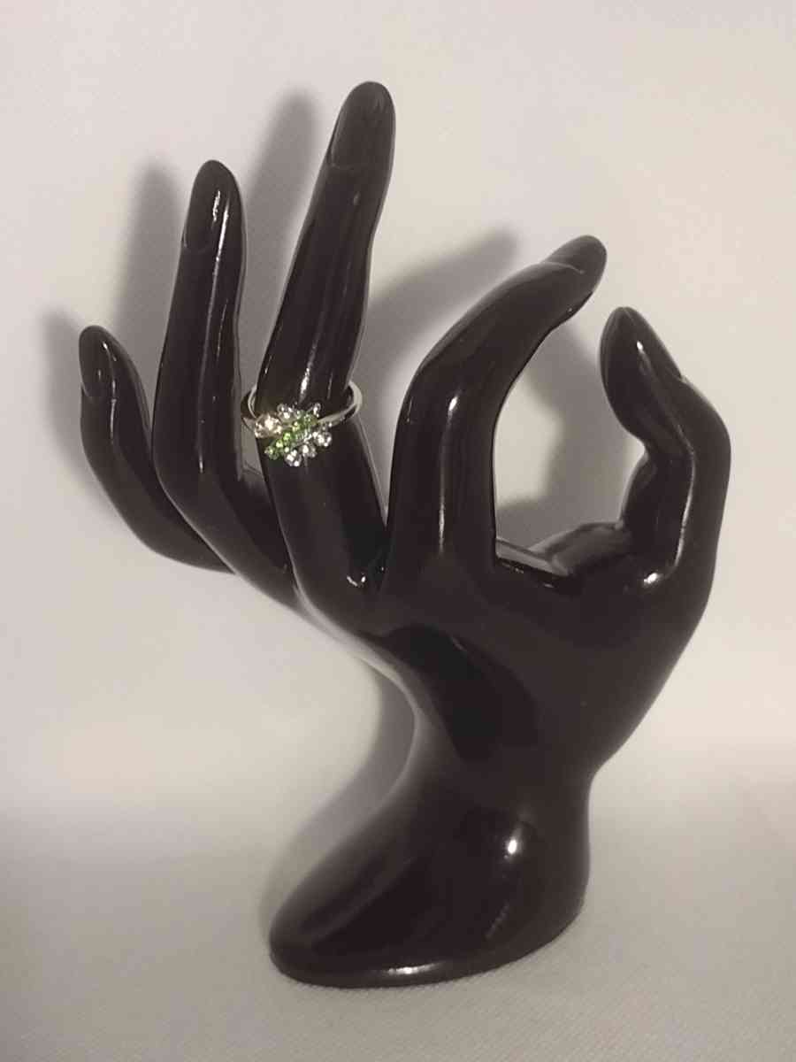 Green Dragonfly Silvery Ring