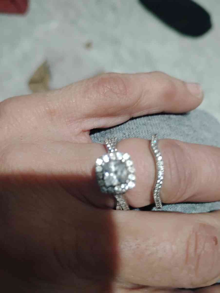 white gold wedding set size 7