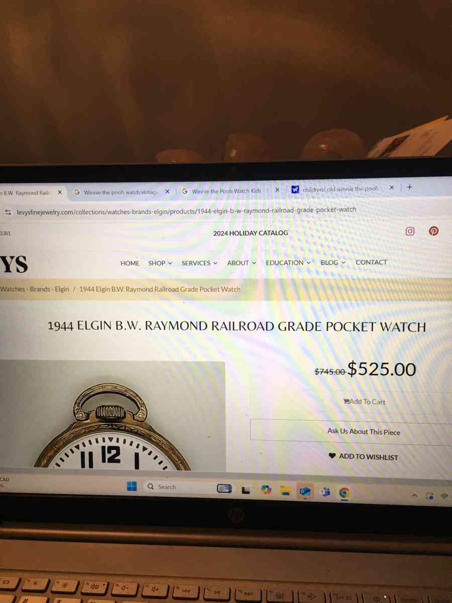 1944 Elgin BW Raymond Railroad Grade Pocket Watch