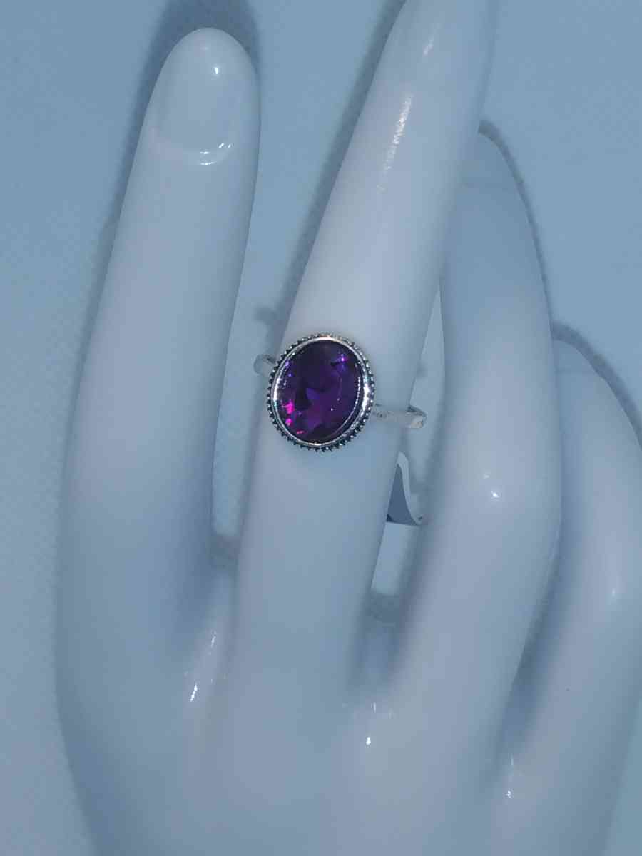 Purple Oval Cut Ring