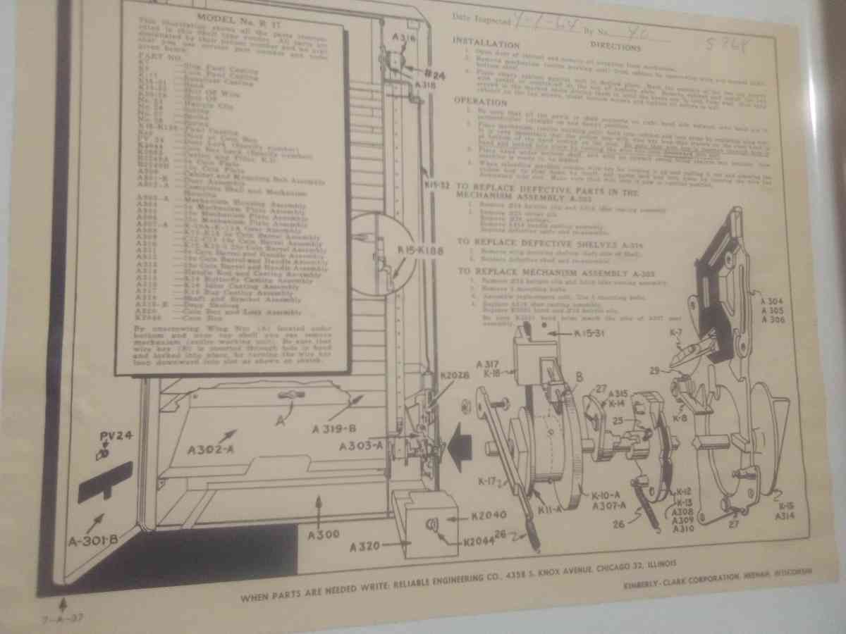 vinage kotex vending mechain