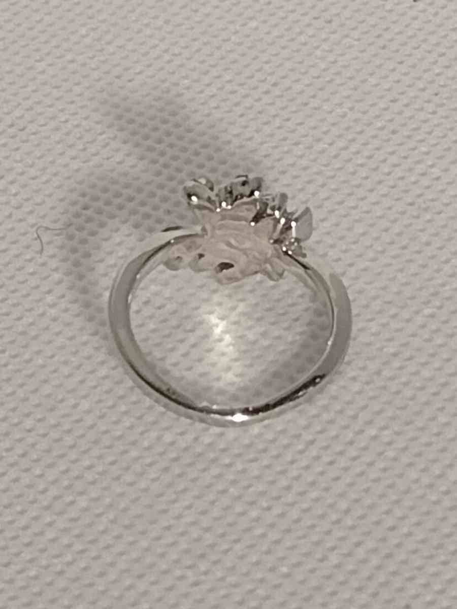 Green Dragonfly Silvery Ring