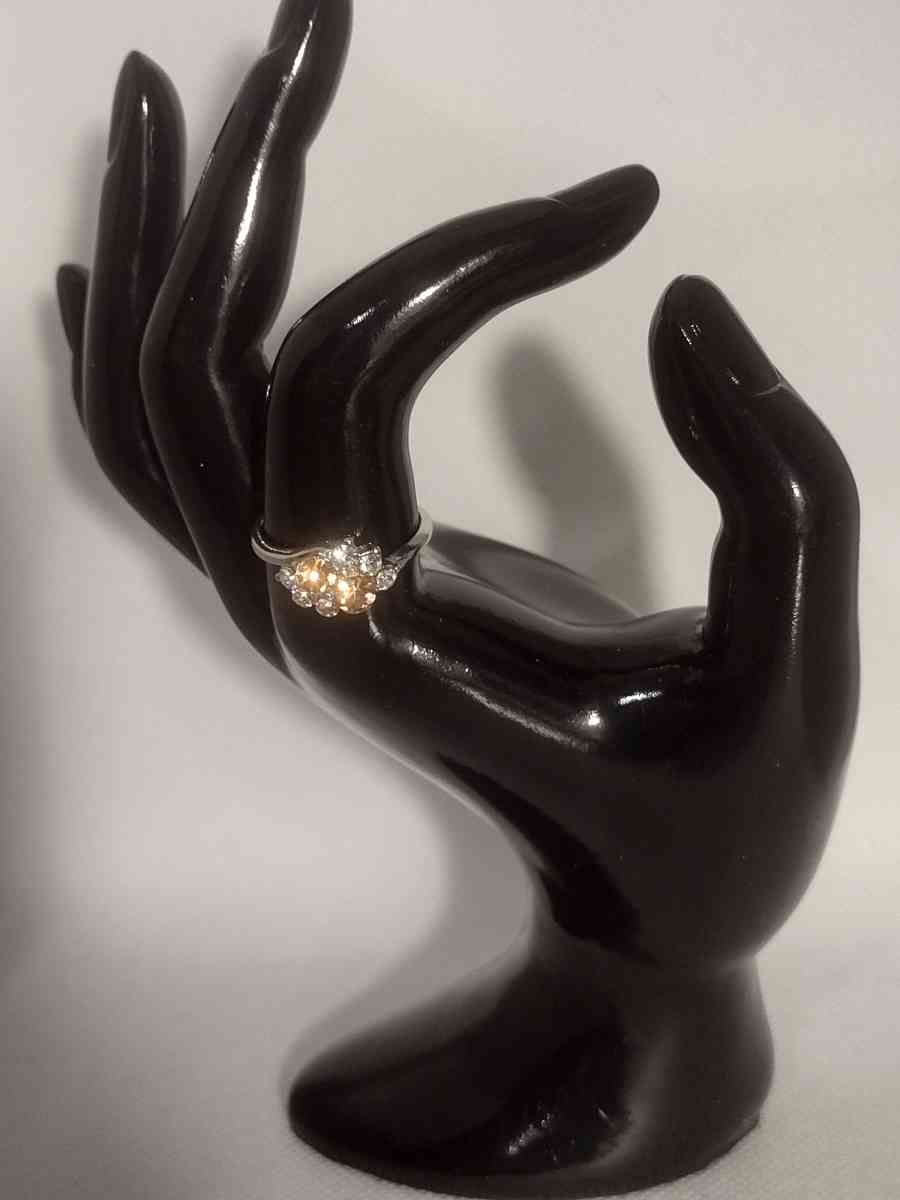 Peach Cluster Silver Ring