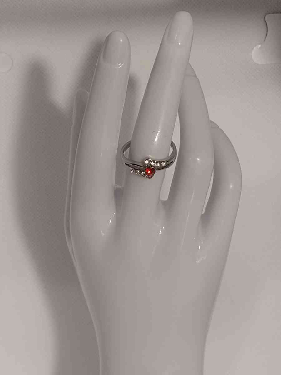 Red White Silvery Ring