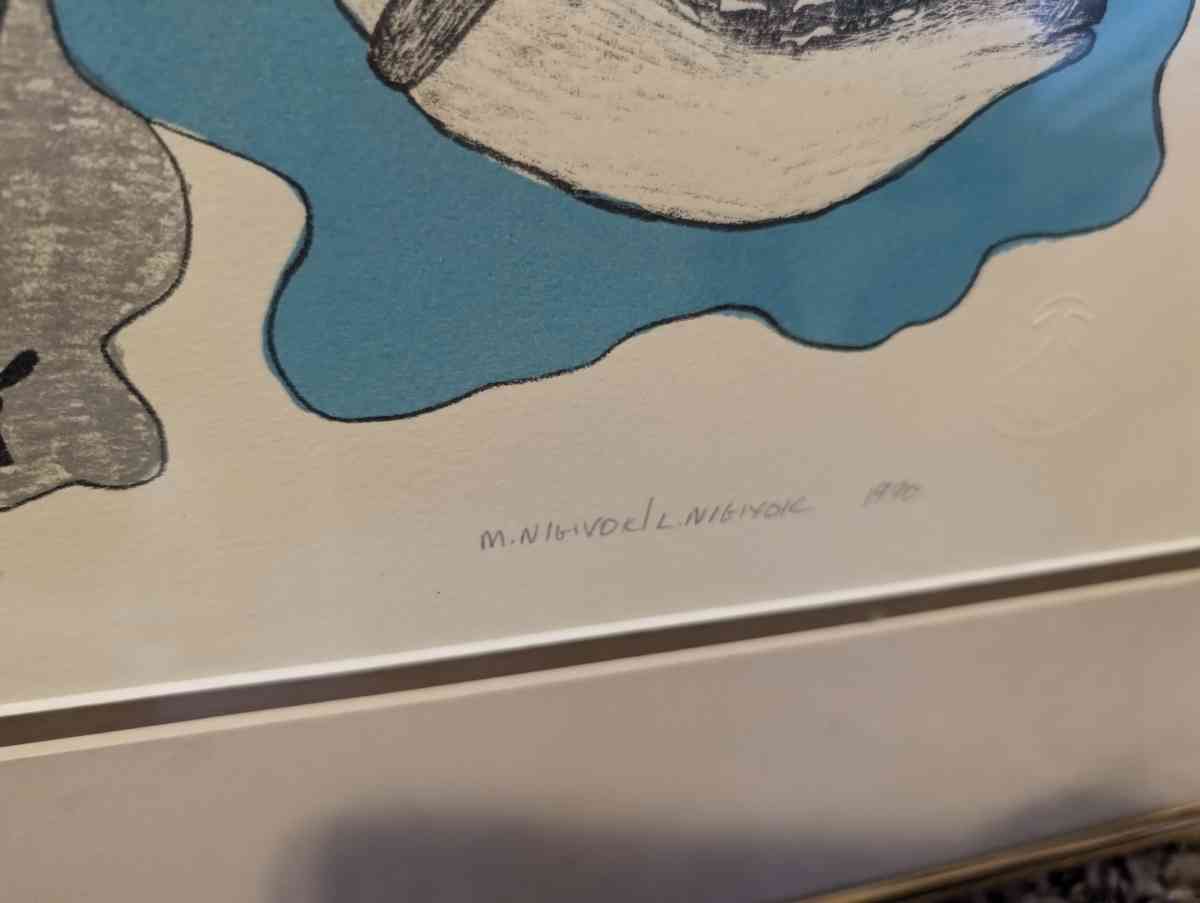 Arctic survival Nanogak Mabel Nigiyok lithograph