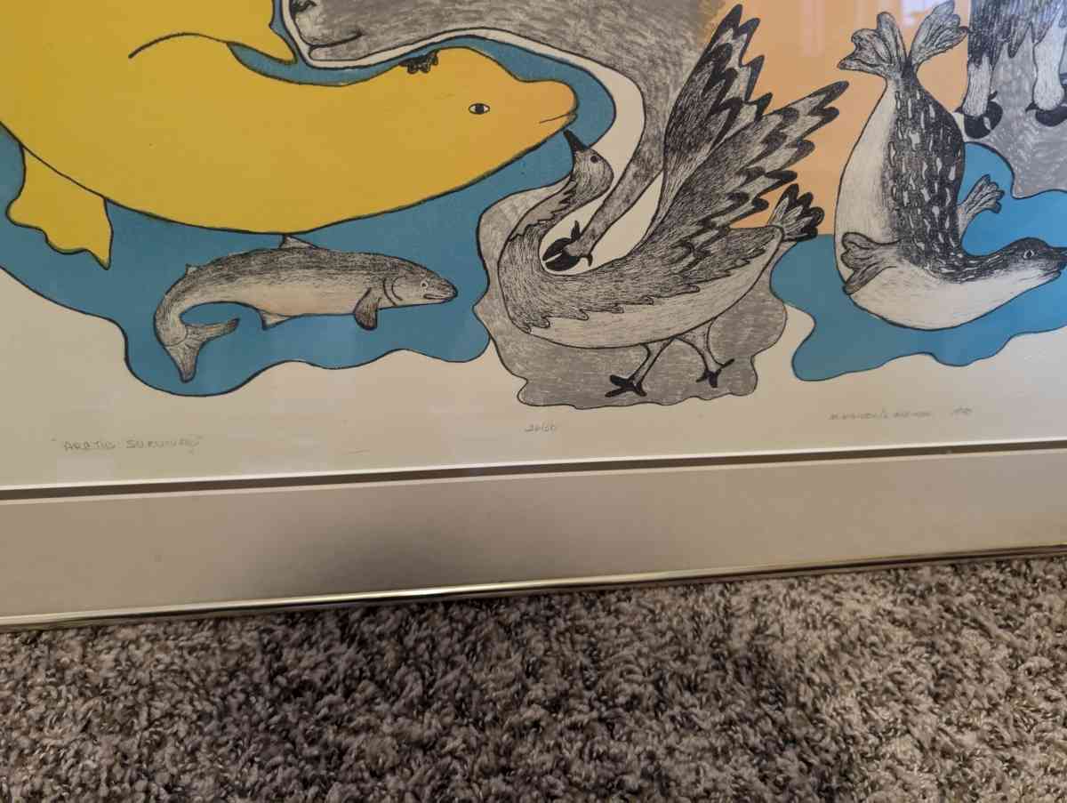 Arctic survival Nanogak Mabel Nigiyok lithograph