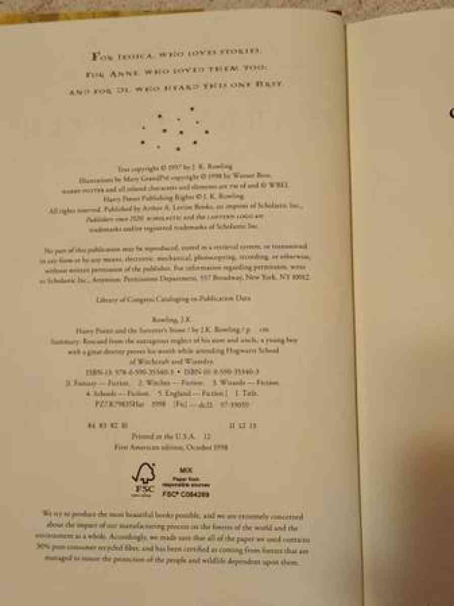 Harry Potter and the Sorcerers Stone book