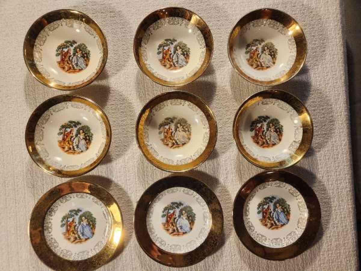 Victorian 22karat bowls and plates