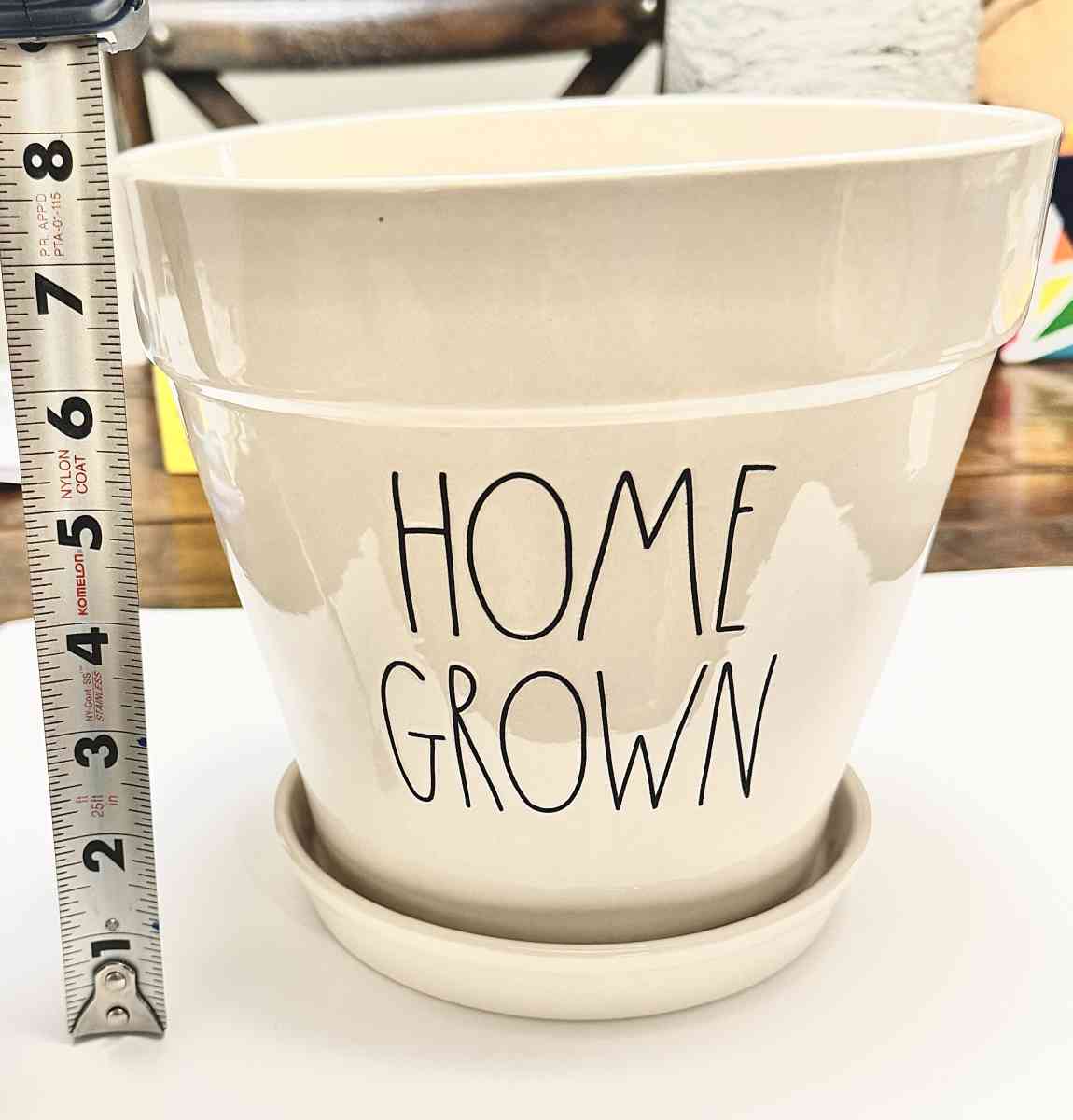 Rae Dunn Home Grown Glazed Ceramic 8 Inch Planter