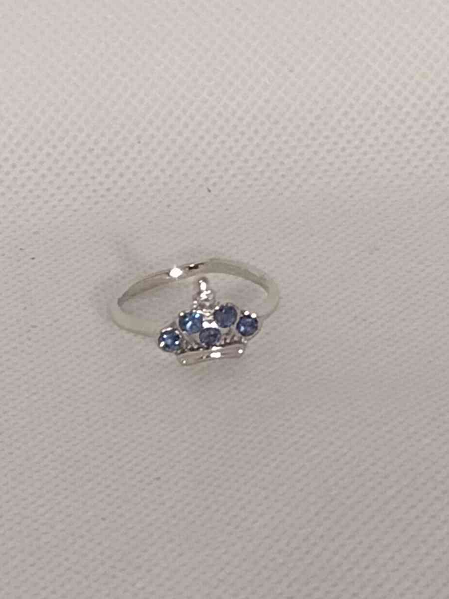 Blue Crown Silvery Ring