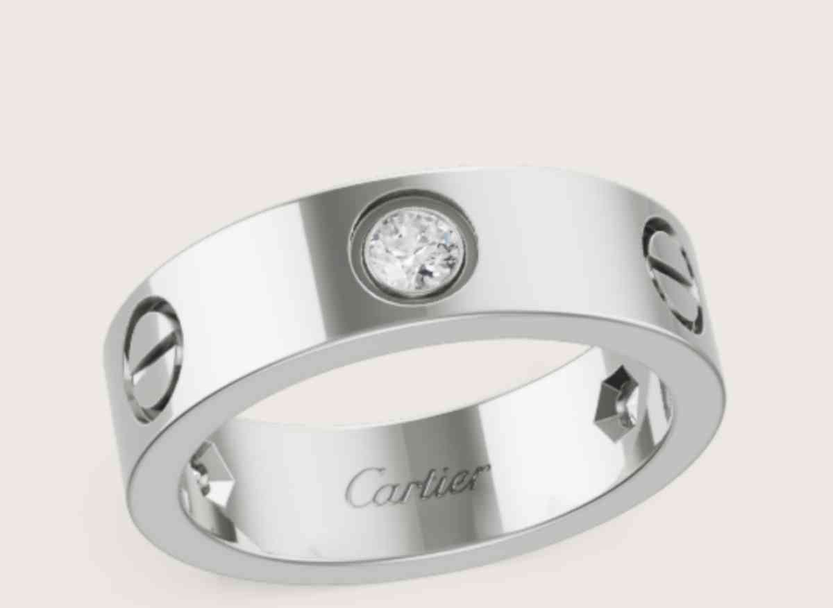 18k Cartier 3 Diamond Love Ring