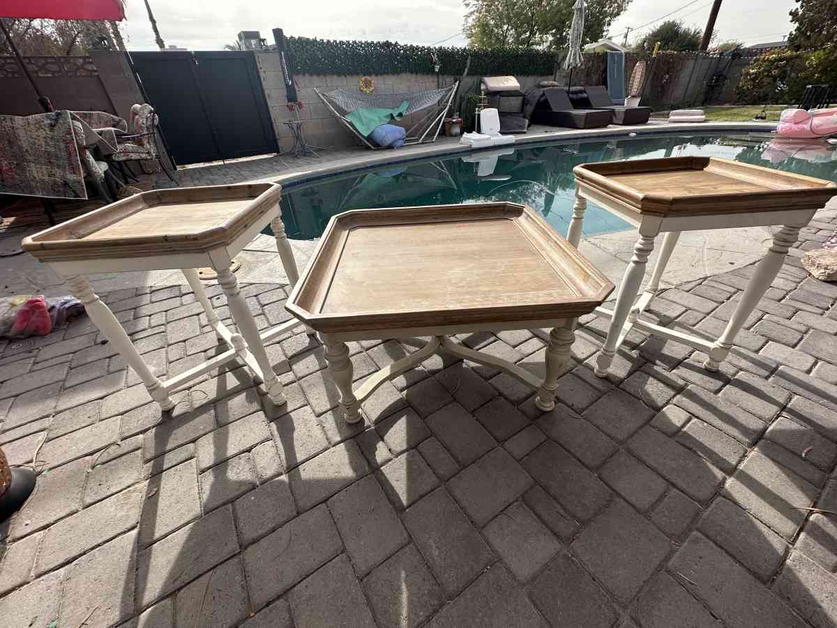 Wooden Coffee and Side Table Set