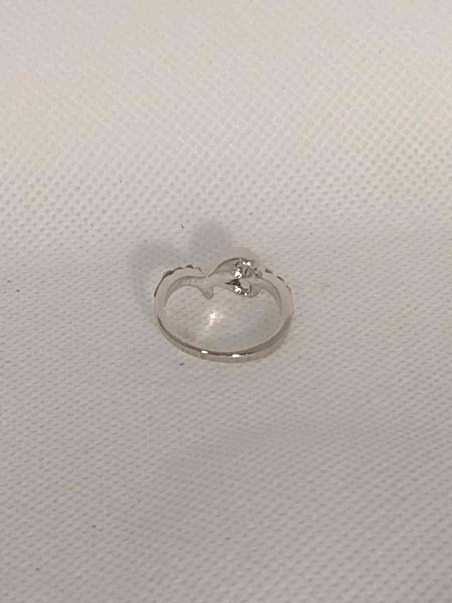 Pink Heart Silvery Ring